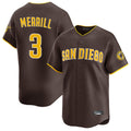 BIPIHUC S.Diego Padres #3 Jackson Merrill Player Brown Home Limited Stitched Jerseys