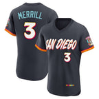 BIPIHUC S.Diego Padres #3 Jackson Merrill Player Obsidian 2026 City Connect Home Limited Elite T-shirt Stitched Jerseys
