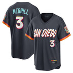 BIPIHUC S.Diego Padres #3 Jackson Merrill Player Obsidian 2026 City Connect Home Limited T-shirt Stitched Jerseys