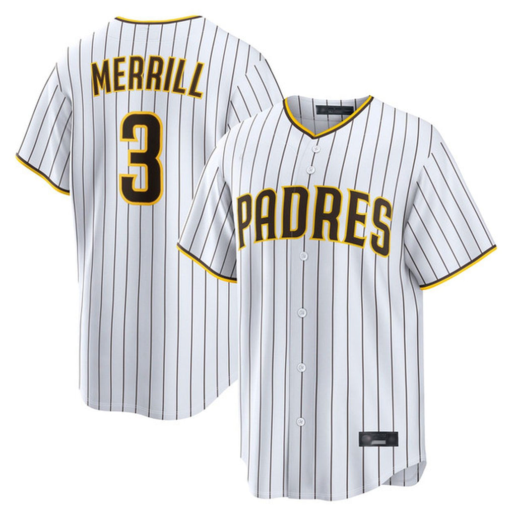 BIPIHUC S.Diego Padres #3 Jackson Merrill Player White Cooperstown Collection Home Game Stitched Jerseys