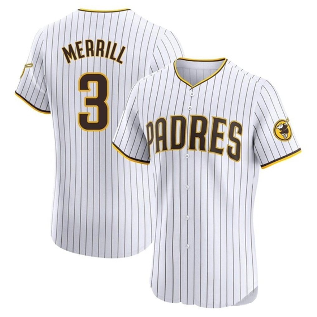 BIPIHUC S.Diego Padres #3 Jackson Merrill Player White Home Limited Elite Stitched Jerseys
