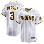 BIPIHUC S.Diego Padres #3 Jackson Merrill Player White Home Limited Stitched Jerseys