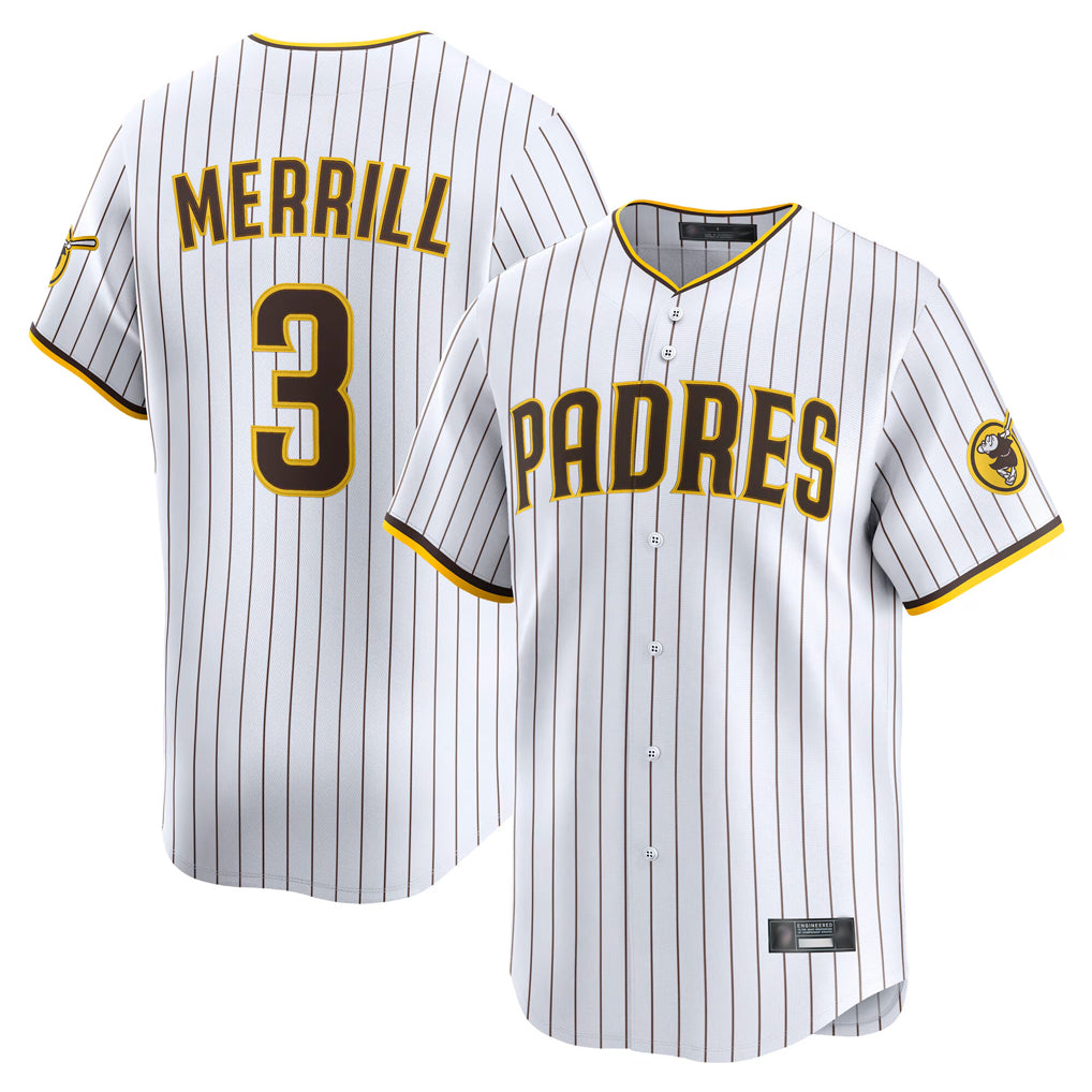 BIPIHUC S.Diego Padres #3 Jackson Merrill Player White Home Limited Stitched Jerseys