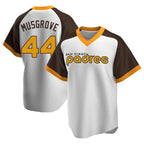 BIPIHUC S.Diego Padres #44 Joe Musgrove Player White Home Cooperstown Collection Replica Game Stitched Jerseys