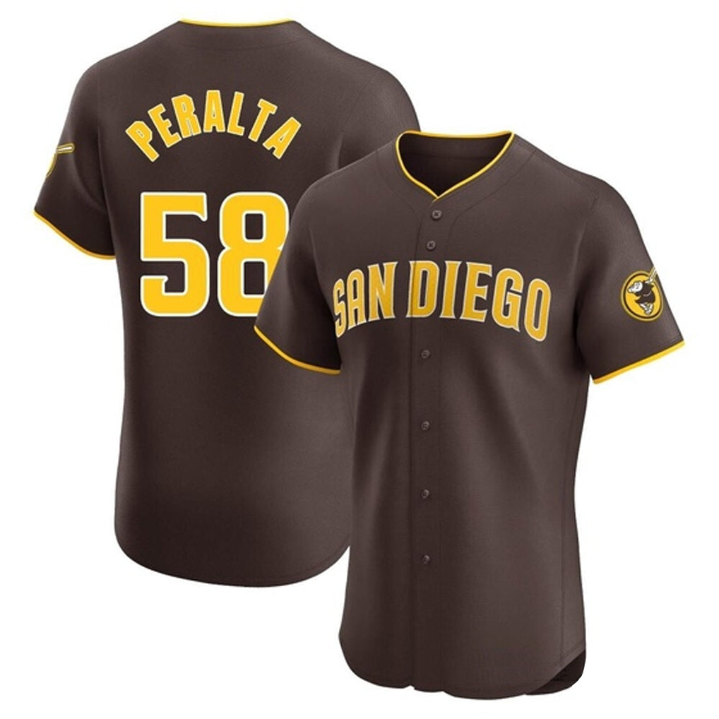 BIPIHUC S.Diego Padres #58 Wandy Peralta Player Brown Home Limited Elite Stitched Jerseys