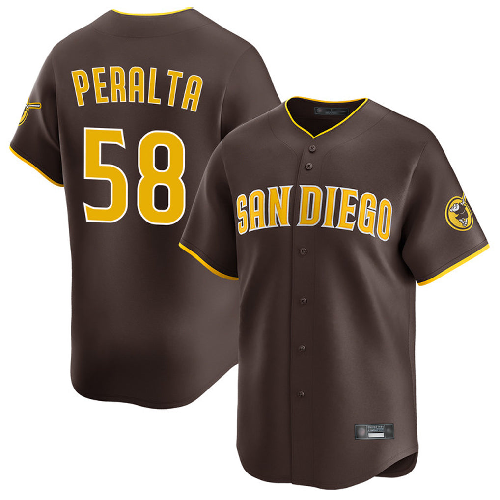 BIPIHUC S.Diego Padres #58 Wandy Peralta Player Brown Home Limited Stitched Jerseys