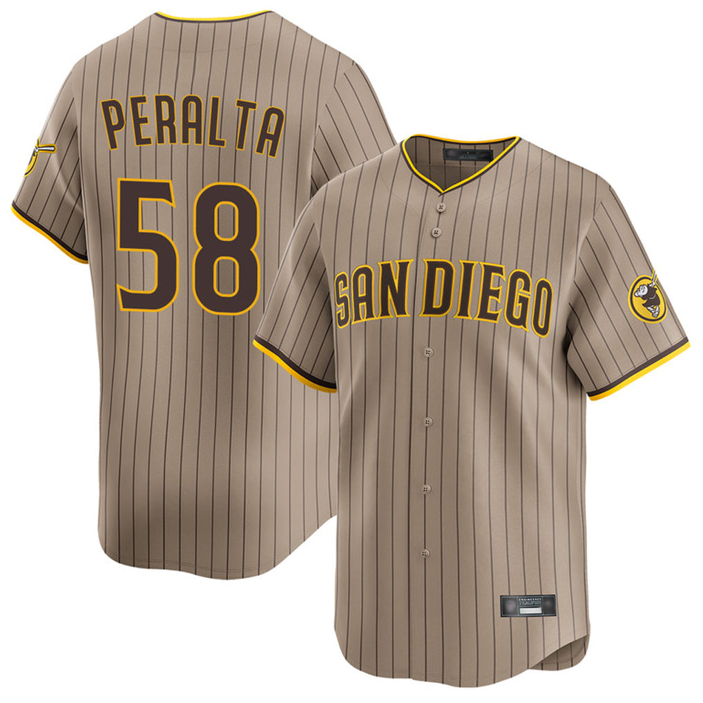 BIPIHUC S.Diego Padres #58 Wandy Peralta Player Khaki Home Limited Stitched Jerseys