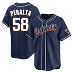 BIPIHUC S.Diego Padres #58 Wandy Peralta Player Navy Cooperstown Collection Limited Home Stitched Jerseys
