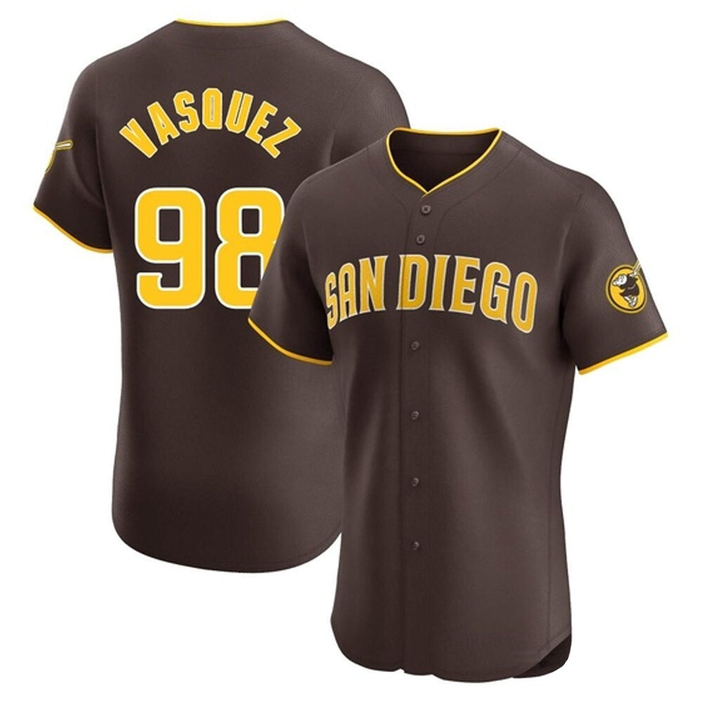 BIPIHUC S.Diego Padres #98 Randy Vasquez Player Brown Home Limited Elite Stitched Jerseys