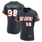 BIPIHUC S.Diego Padres #98 Randy Vasquez Player Obsidian 2026 City Connect Home Limited Elite T-shirt Stitched Jerseys