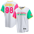 BIPIHUC S.Diego Padres #98 Randy Vasquez Player White City Connect Home Game Stitched Jerseys