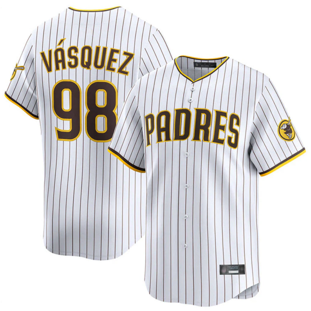 BIPIHUC S.Diego Padres #98 Randy Vasquez Player White Home Limited Stitched Jerseys