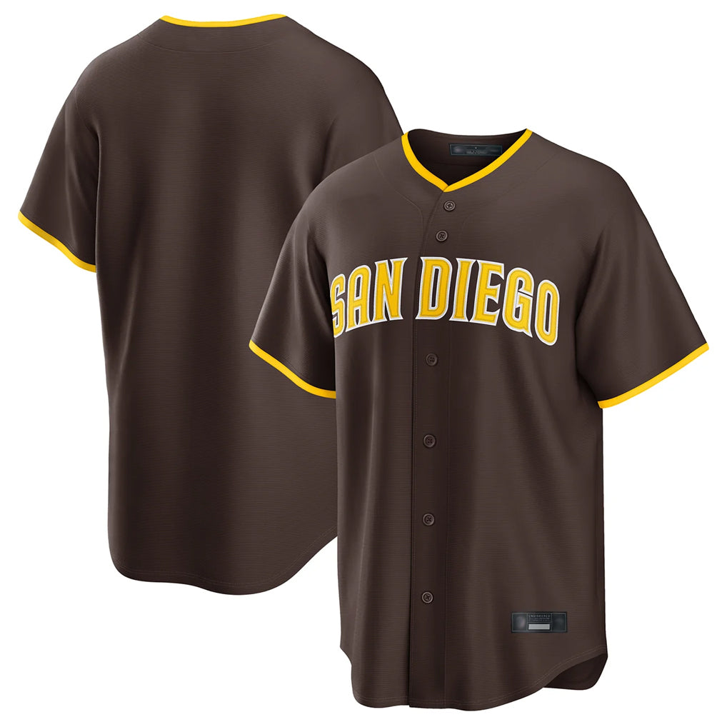 BIPIHUC S.Diego Padres Blank Player Brown Home Game Stitched Jerseys