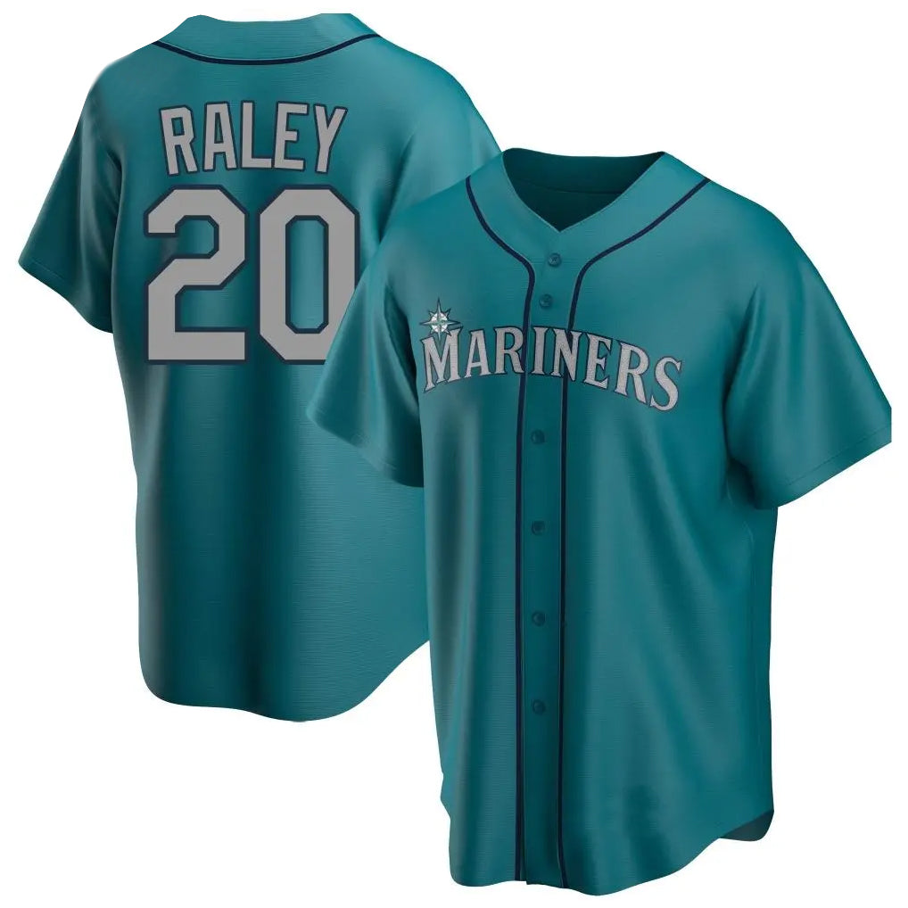 BIPIHUC S.Mariners #20 Luke Raley Player Teal Home Game Stitched Jerseys