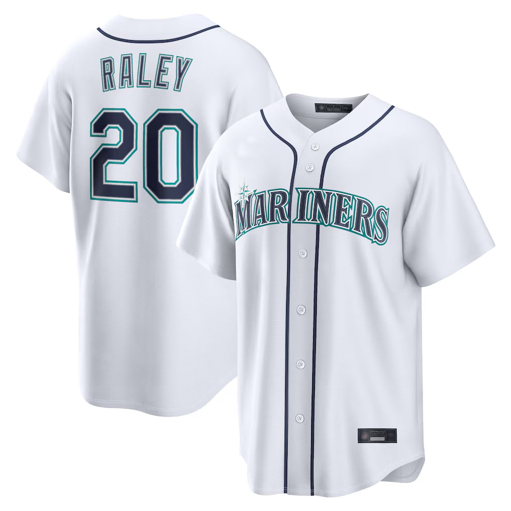BIPIHUC S.Mariners #20 Luke Raley Player White Home Game Stitched Jerseys