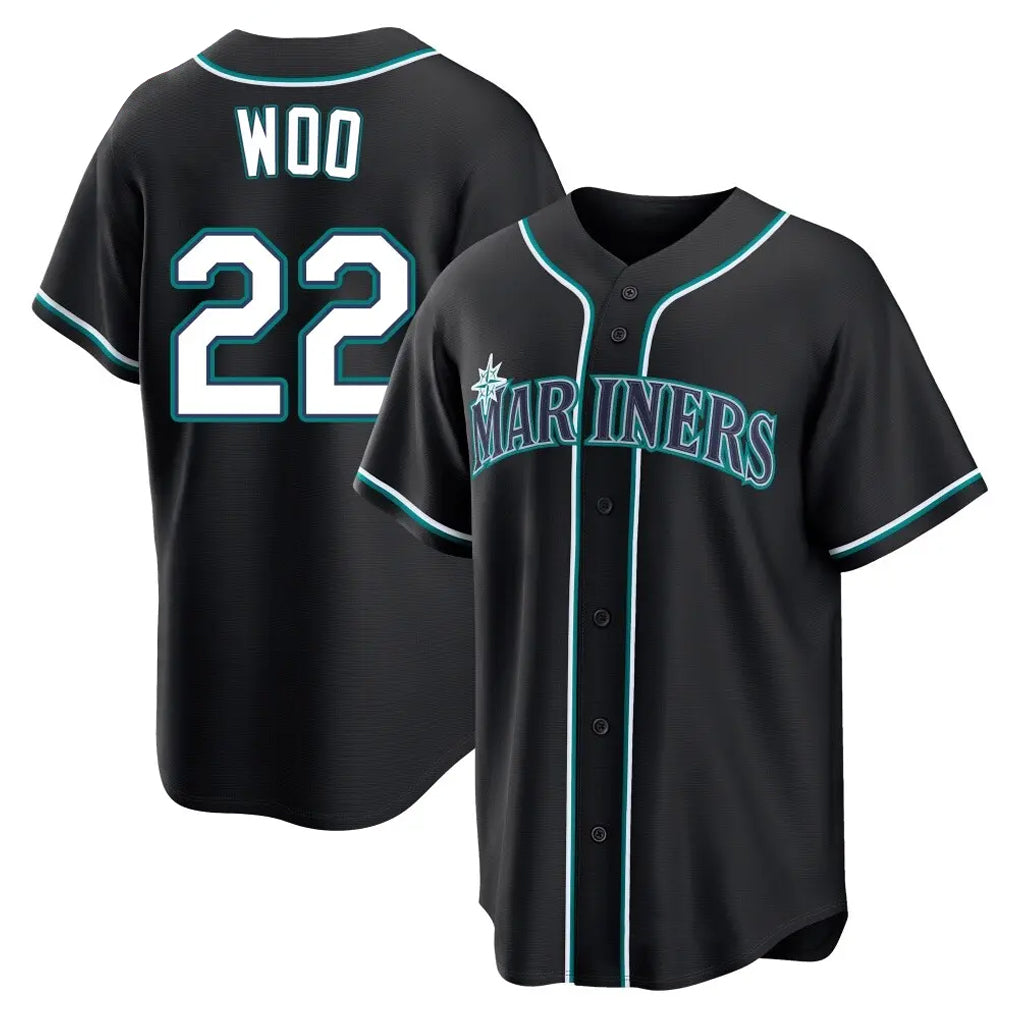 BIPIHUC S.Mariners #22 Bryan Woo Player Black Fashion Home Limited Stitched Jerseys