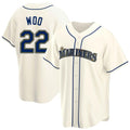 BIPIHUC S.Mariners #22 Bryan Woo Player Cream Home Game Stitched Jerseys