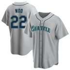 BIPIHUC S.Mariners #22 Bryan Woo Player Gray Home Game Stitched Jerseys