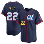 BIPIHUC S.Mariners #22 Bryan Woo Player Navy American League All-Star Edition Limited Stitched Jerseys