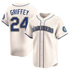 BIPIHUC S.Mariners #24 Ken Griffey Jr Player Cream Home Limited Stitched Jerseys