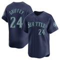 BIPIHUC S.Mariners #24 Ken Griffey Jr Player Navy Home Limited Stitched Jerseys