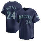 BIPIHUC S.Mariners #24 Ken Griffey Jr Player Navy Home Limited Stitched Jerseys