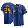 BIPIHUC S.Mariners #24 Ken Griffey Jr Player Royal City Connect Home Game Stitched Jerseys