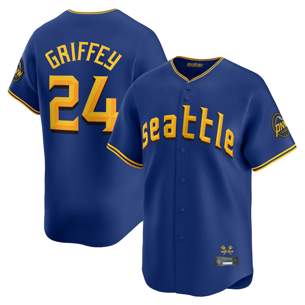 BIPIHUC S.Mariners #24 Ken Griffey Jr Player Royal City Connect Home Limited Stitched Jerseys