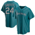 BIPIHUC S.Mariners #24 Ken Griffey Jr Player Teal Home Game Stitched Jerseys