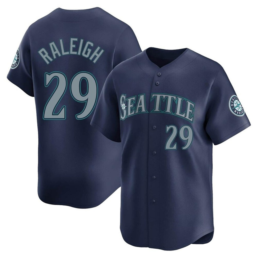 BIPIHUC S.Mariners #29 Cal Raleigh Player Navy Home Limited Stitched Jerseys