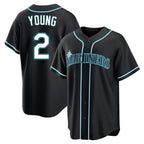 BIPIHUC S.Mariners #2 Cole Young Player Black Fashion Home Limited Stitched Jerseys