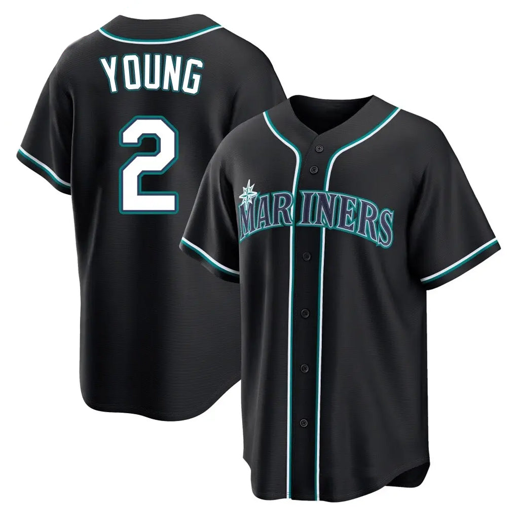 BIPIHUC S.Mariners #2 Cole Young Player Black Fashion Home Limited Stitched Jerseys