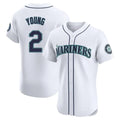 BIPIHUC S.Mariners #2 Cole Young Player White Home Limited Elite Stitched Jerseys