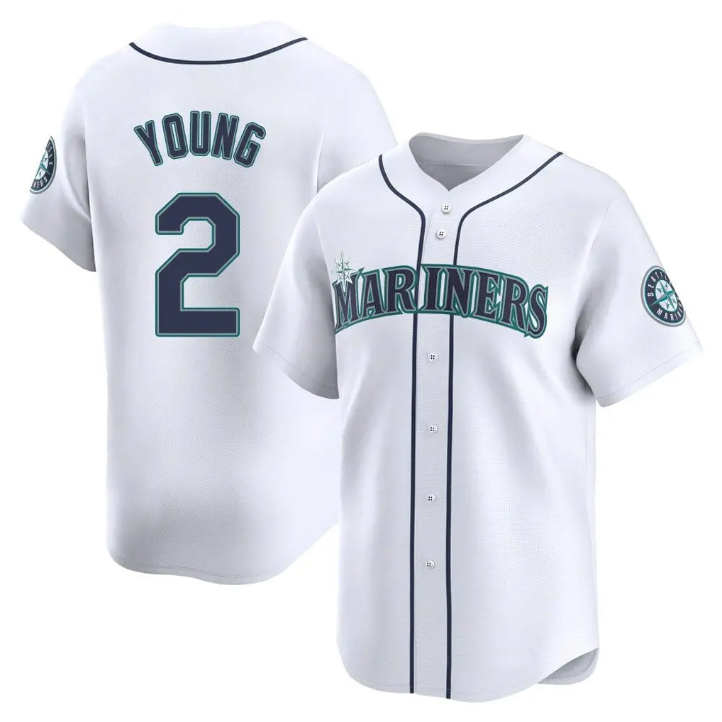 BIPIHUC S.Mariners #2 Cole Young Player White Home Limited Stitched Jerseys