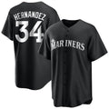 BIPIHUC S.Mariners #34 Felix Hernandez Player Black Home Limited Stitched Jerseys
