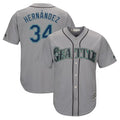 BIPIHUC S.Mariners #34 Felix Hernandez Player Gray Majestic Home Cool Base Limited Stitched Jerseys