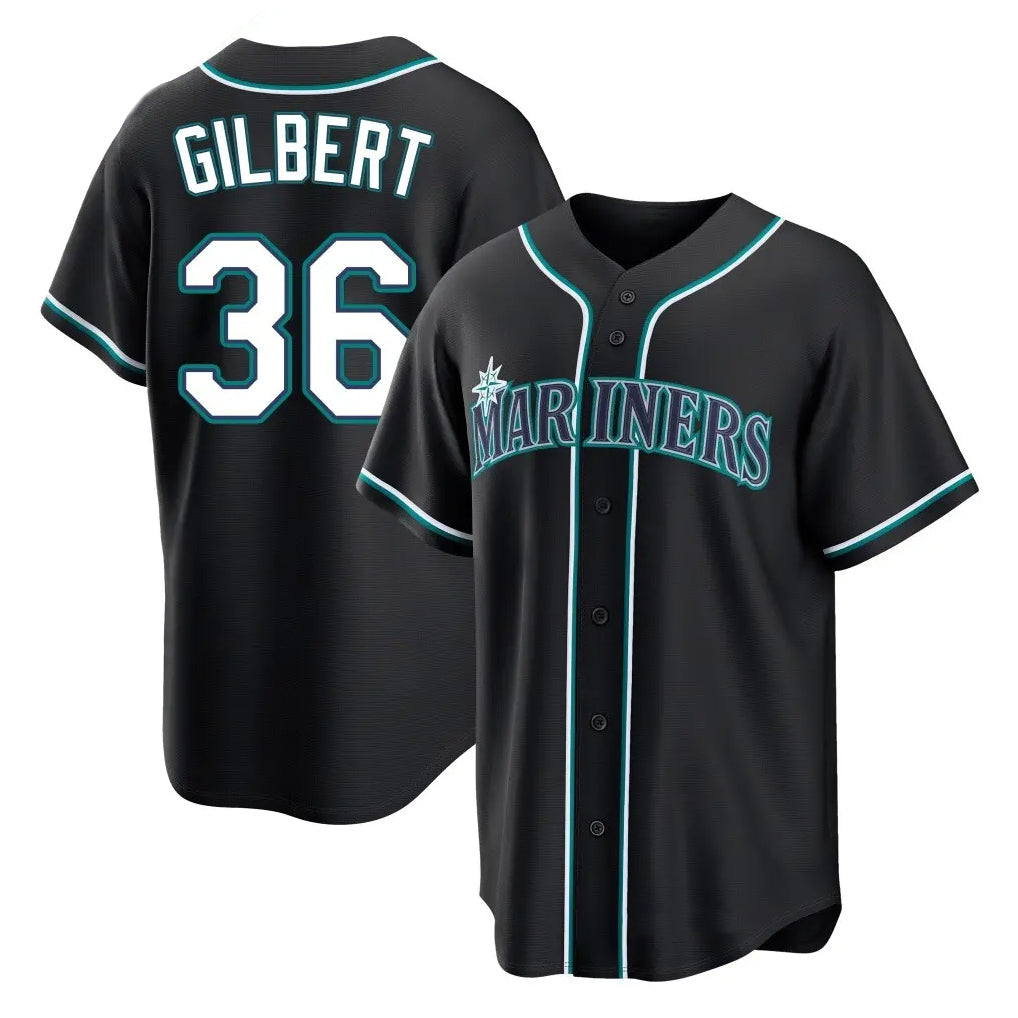 BIPIHUC S.Mariners #36 Logan Gilbert Player Black Fashion Home Limited Stitched Jerseys