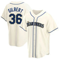BIPIHUC S.Mariners #36 Logan Gilbert Player Cream Home Game Stitched Jerseys