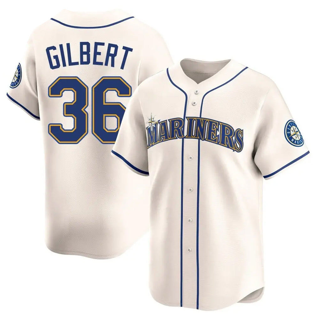 BIPIHUC S.Mariners #36 Logan Gilbert Player Cream Home Limited Stitched Jerseys