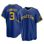 BIPIHUC S.Mariners #3 J.P. Crawford Player Royal City Connect Home Game Stitched Jerseys