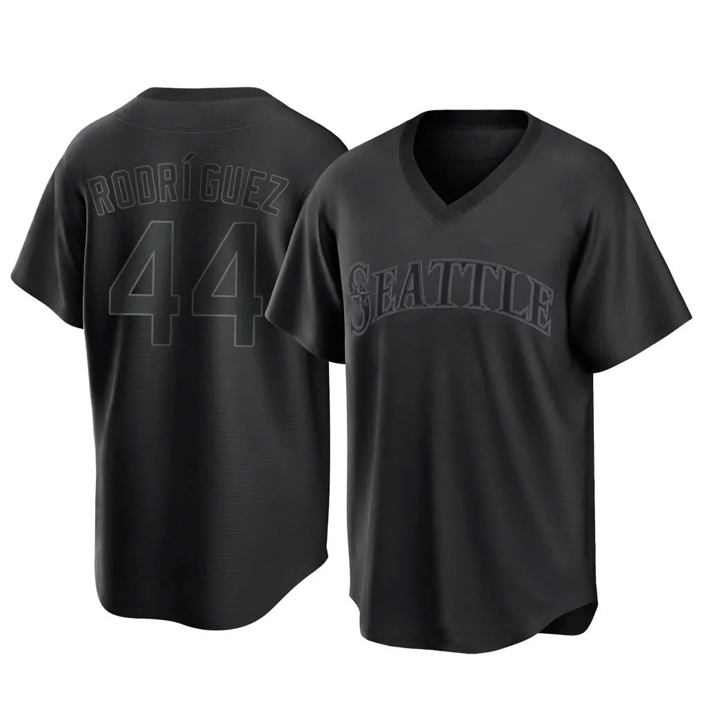 BIPIHUC S.Mariners #44 Julio Rodriguez Player Black Replica Fashion T-shirt Stitched Jerseys