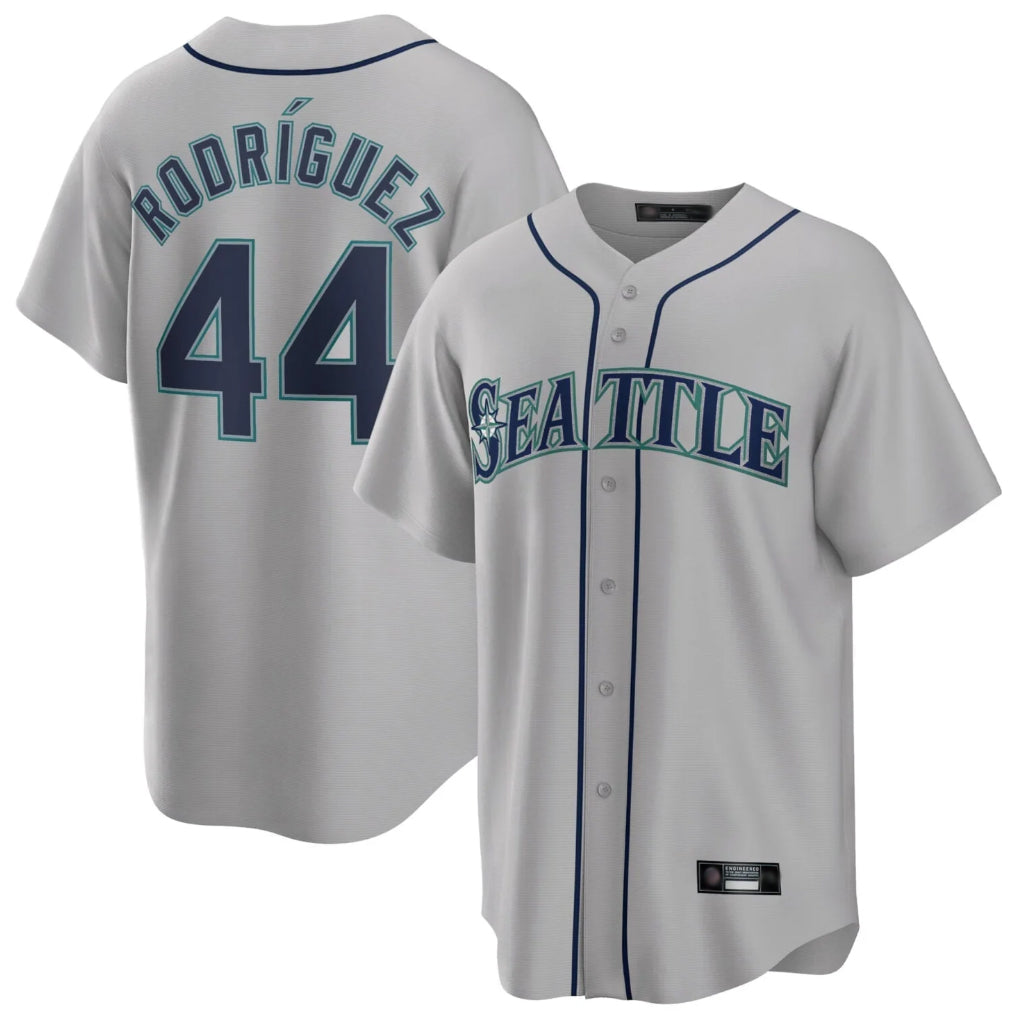 BIPIHUC S.Mariners #44 Julio Rodriguez Player Gray Home Game Stitched Jerseys