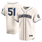 BIPIHUC S.Mariners #51 Ichiro Suzuki Player Cream Home Limited Stitched Jerseys