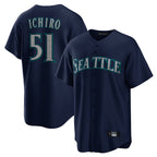 BIPIHUC S.Mariners #51 Ichiro Suzuki Player Navy Home Game Stitched Jerseys