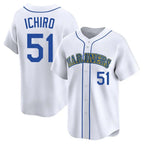 BIPIHUC S.Mariners #51 Ichiro Suzuki Player White Pitch Fashion Game Stitched Jerseys