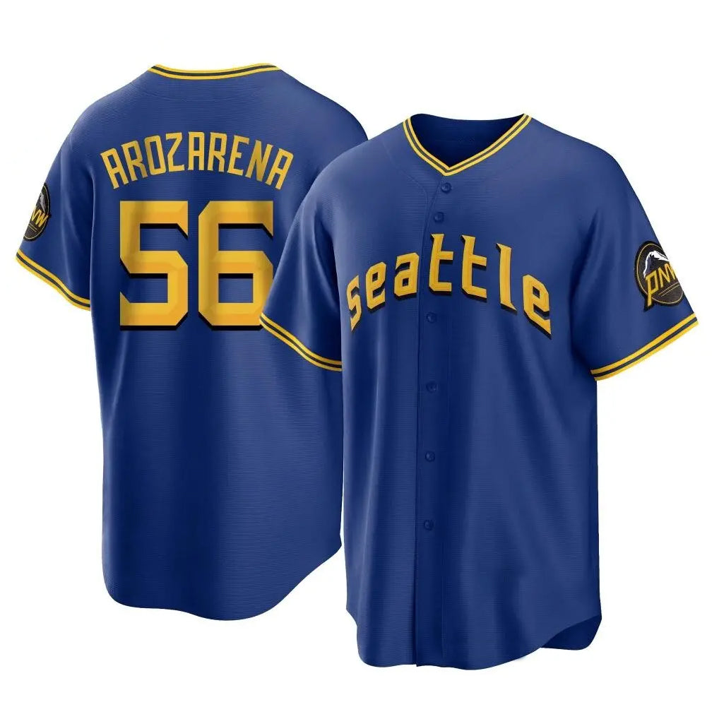 BIPIHUC S.Mariners #56 Randy Arozarena Player Royal Home Game Stitched Jerseys