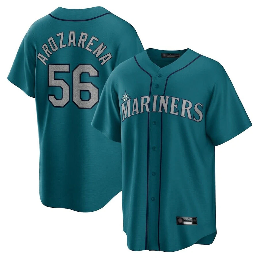 BIPIHUC S.Mariners #56 Randy Arozarena Player Teal Home Game Stitched Jerseys