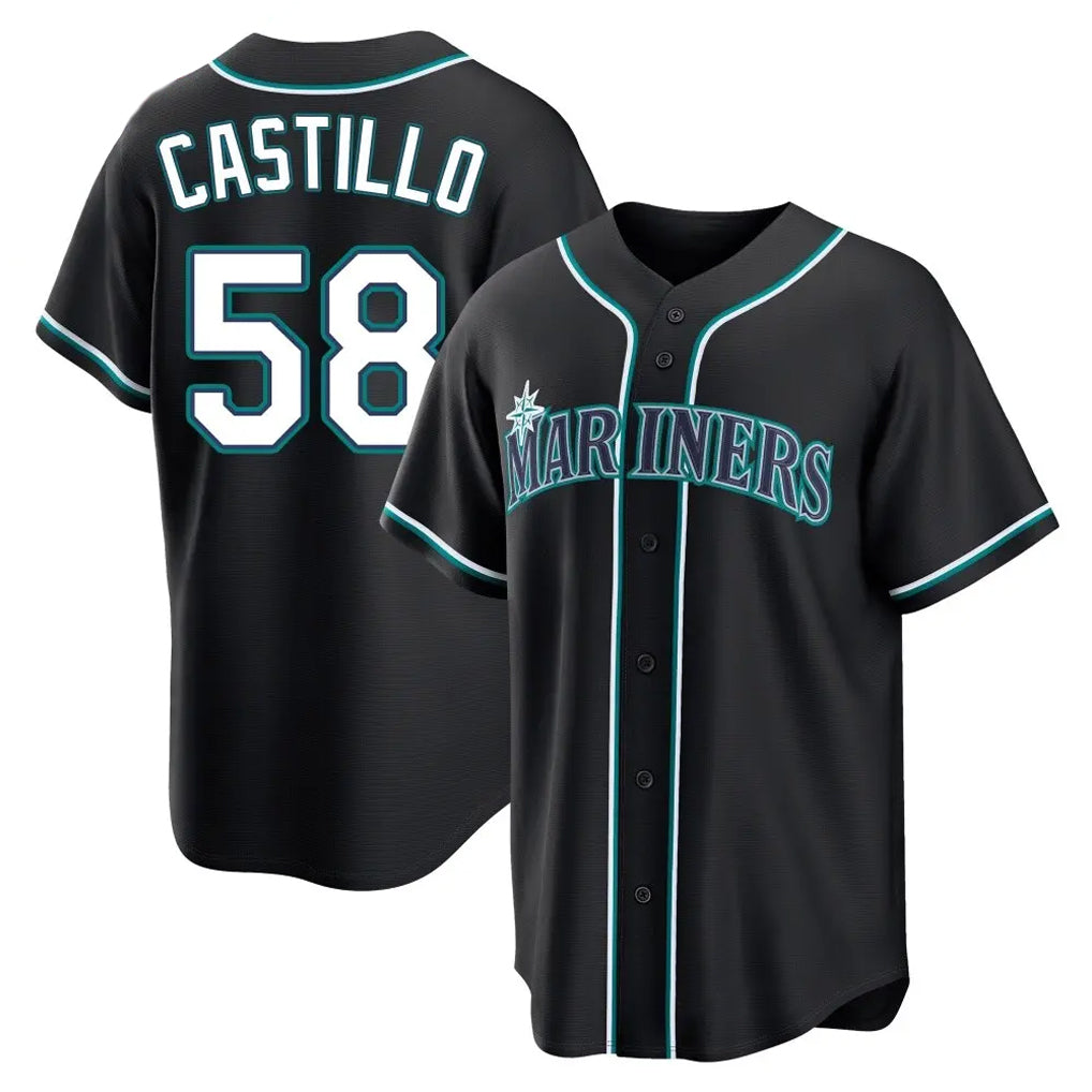 BIPIHUC S.Mariners #58 Luis Castillo Player Black Fashion Home Limited Stitched Jerseys