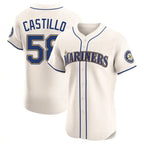 BIPIHUC S.Mariners #58 Luis Castillo Player Cream Home Limited Elite Stitched Jerseys