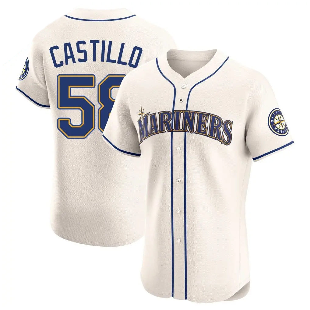 BIPIHUC S.Mariners #58 Luis Castillo Player Cream Home Limited Elite Stitched Jerseys